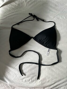 Victorias Secret PINK size M padded Black Triangle Bikini Top